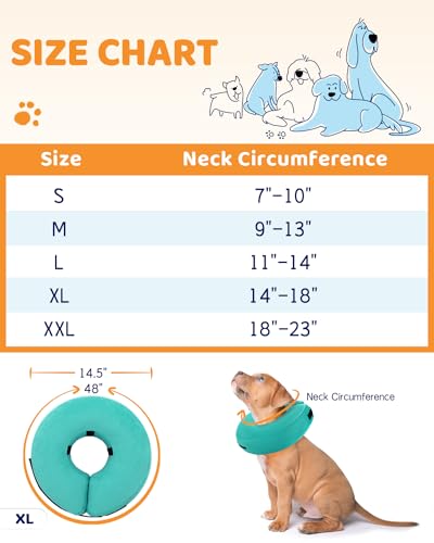 Image of Supet Inflatable Dog Cone Collar Alternative After Surgery, Pet Donut Collar Recovery ECollar to Stop Licking, Soft Dog Cone for Small Medium Large Dogs