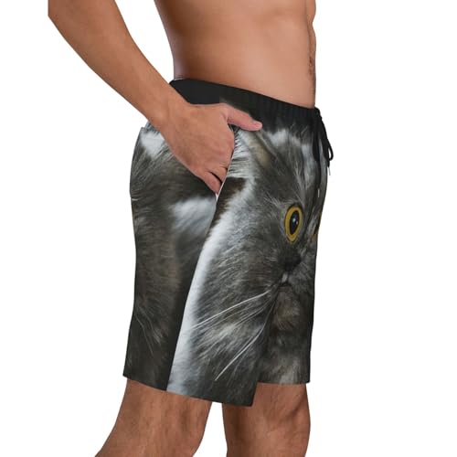 Men's Beach Shorts Fur Cat Mens Swim Trunks Board Shorts with Pockets Swimwear Bathing Suits3