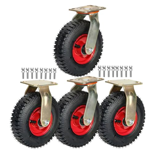 Roulettes pivotantes robustes amortissantes avec freins pneumatiques pour établi et chariot