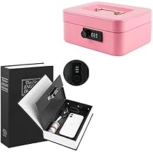 KYODOLED Diversion Book Safe with Combination Lock, Large Safe Secret Hidden Metal Lock Box,Money Hiding Box,Collection Box,9.5" x 6.2" x 2 .2" Black Large