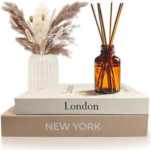 Faux Book Storage Box Set – Decorative Faux Books with Hidden Sto...