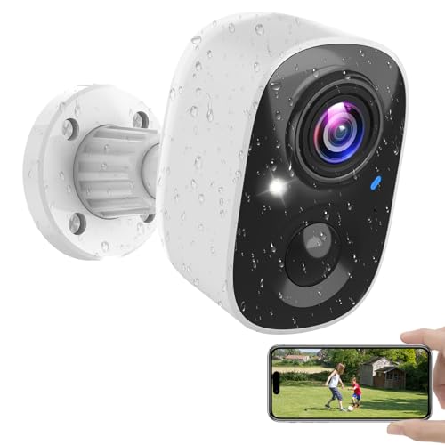 Security Cameras Wireless Outdoor Indoor, 2K Battery Powered WiFi Camera for Home Security, AI...