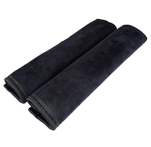 L&P Car Design GmbH Lot de 2 protège-Ceintures en Microfibre Souple pour épaules, protège-épaules, Rembourrage, bandoulière Noir