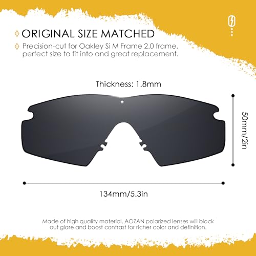 Image of ANSI Z87.1 Replacement Lenses For Oakley Si Ballistic M Frame 2.0 Sunglasses