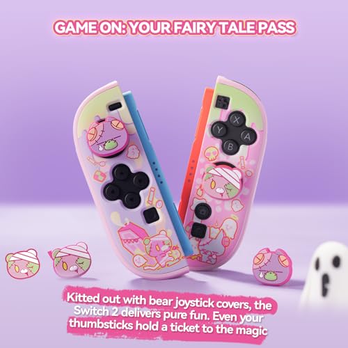 Image of GeekShare Joystick Caps Compatible with Switch 2 - Anti-Slip Thumb Grip Caps - 4PCS Silicone Analog Cover Cute Character Thumbstick Grips for Switch 2025 - Patch Moe Doll