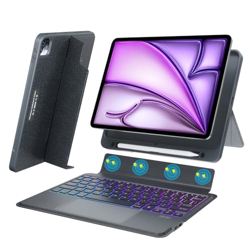 �g���b�N�p�b�h�t���R���{�L�[�{�[�h�P�[�X iPad Air 11�C���` (M2) 2024 & iPad Pro 11�C���` (��1/2/3/4����) �p ���O���\�ȃo�b�N���C�g�t���L�[�{�[�h �L�b�N�X�^���h�t�� �}���`���[�h 10.9�C���` iPad