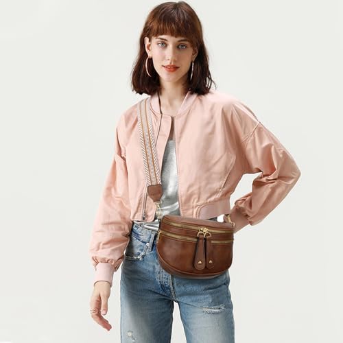 Image of KKXIU Crossbody Sling Bag for Women Trendy Fanny Pack Vegan Leather Chest Bag | Trendy
