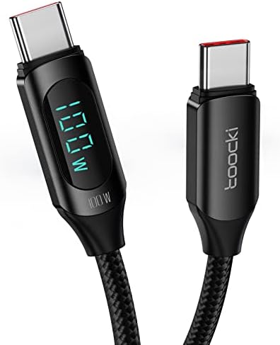 USB C to USB C Cable 6.6FT Type C Charger Fast Charging Cable 5A PD 100w USB C Cable with LED Display, 480Mbps Data Nylon Braided for Galaxy A15 A25 A35 A45 A55