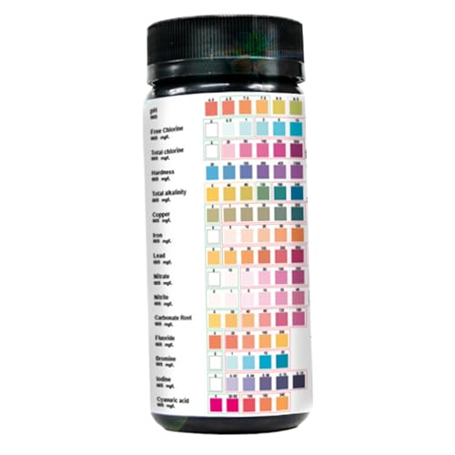 Hot Tub Test Strips Water Test Strips 100Pcs/Bottle 15 in 1 Test Strips Fast Testing Water Testing Strips Water Testing Kit for Hardness Iron and More