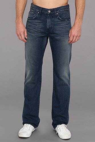 7 For All Mankind Men's Carsen Straight-Leg Luxe Performance Jean in Prussian Blue, Prussian Blue, 28