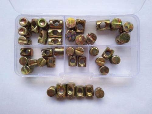 40pcs M6 M8 Slotted Soocket Horizontal Hole Nut Color Zinc Plated Assortment