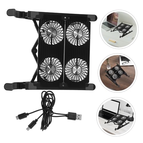 Base refrigerada para laptop ajustable con ventiladores USB, soporte ergonómico para notebook, ideal para gaming y uso prolongado miniatura 4
