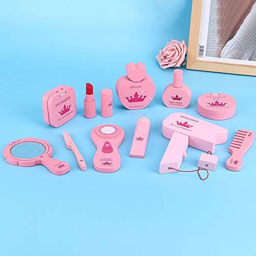 Jouets de maquillage pour bébé fille ensemble simulation en bois semblant jouer cosmétiques kits de cas de maquillage cadeau Cover