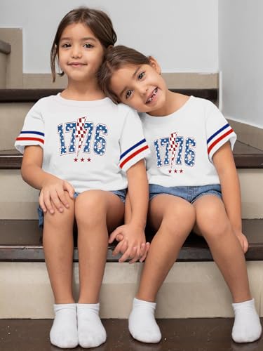 Image of Ithalt Toddler Boys Girls American Flag Shirts 4th of July Tshirt Kids USA Patriotic Tee Independence Day Outfit(3-7y)