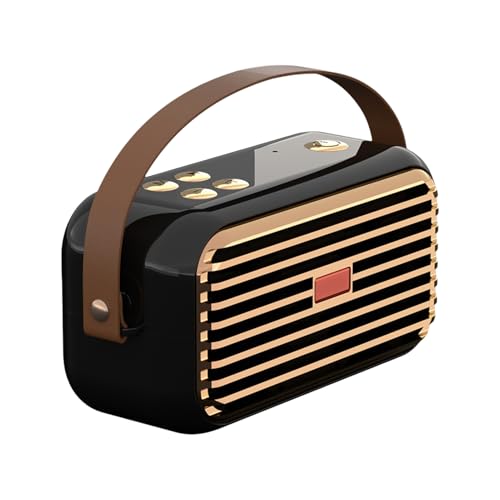 Altavoz inalámbrico vintage | Altavoz portátil para exteriores, reproductor de audio de graves portátil, dispositivo de reproducción de música para fitness, sala de estar, estudio