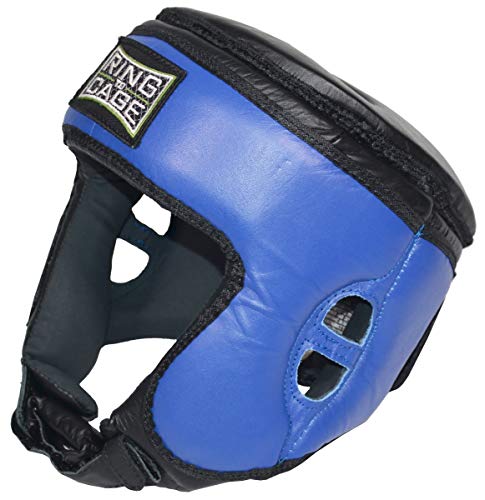 Muay Thai Competition Headgear - Blue - for Boxing, Muay Thai, MMA, Kickboxing-Large