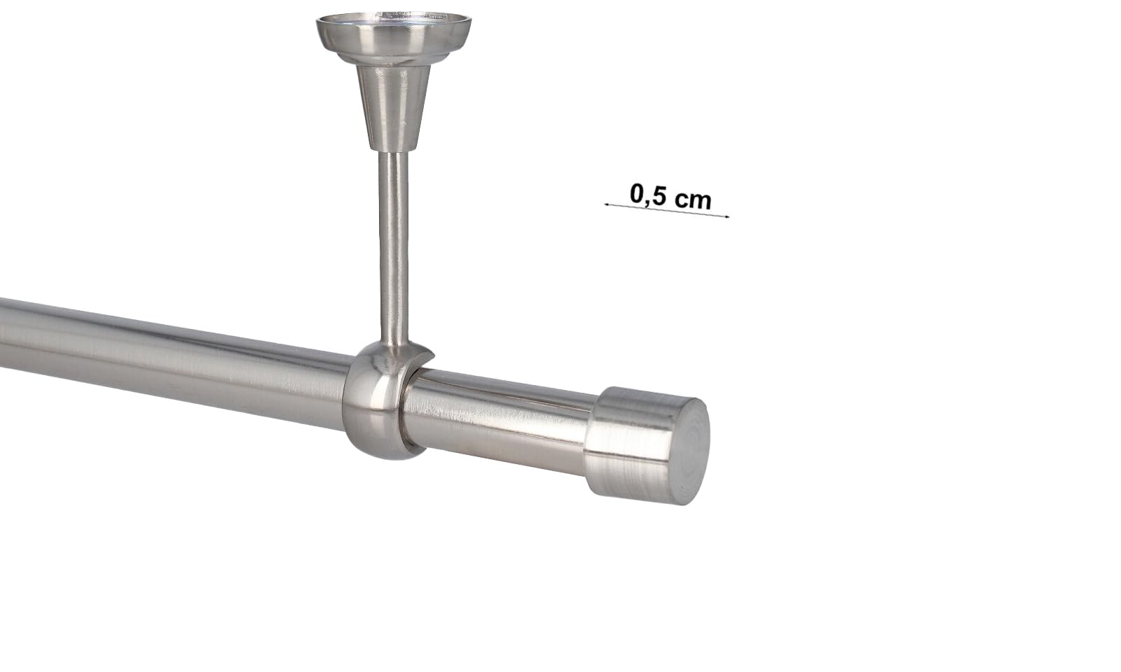 Sento Ø 25 mm Tringle à Rideaux Fixation Plafond Aspect Acier Inoxydable 320 cm Albana