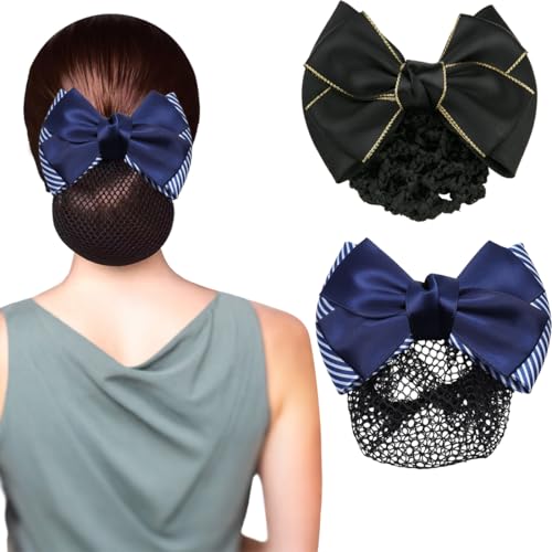 BDEPSTR 2 Piezas Gomas moño de pelo redecilla gruesa para el pelo con lazo, para moño, para niña-A