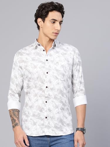 Image of Majestic Man Printed Pure Cotton Slim Fit Casual Shirt