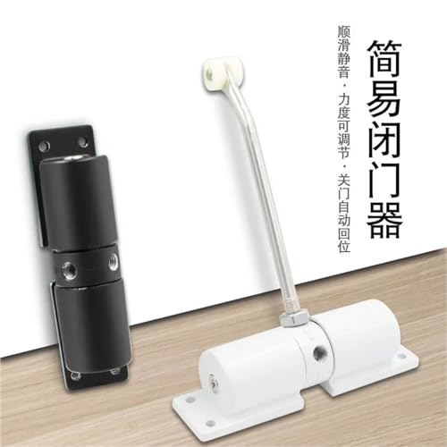 Cierrapuertas automático ajustable negro de resorte resistente para puertas de interior y exterior 5