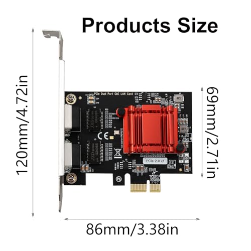Tarjeta de red PCIe Gigabit 1000M adaptador Ethernet PCIE con chip 82575 82576 para escritorio con soporte miniatura 3
