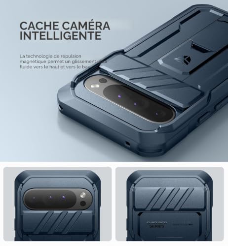 Coque Google Pixel 9 Pro XL robuste avec support pour visionnage vidéo mains libres