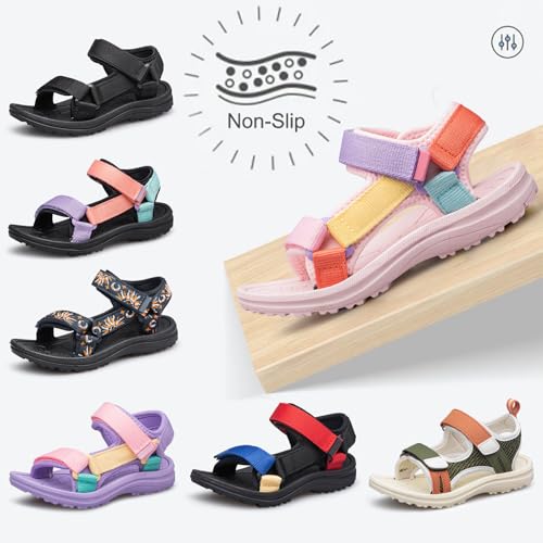 Image of vibdiv Boys Girls Sandals Open-Toe Summer Outdoor Unisex Child Sport Sandals Athletic Lightweight(Toddler /Little Kid /Big Kid)