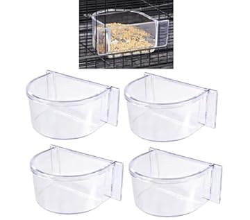 bird carrier with seed and water cups built in