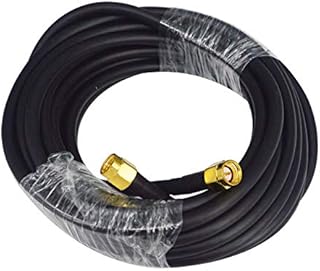 BOOBRIE 10M SMA Male to Male Cable RG58 Coax Cable Low Loss WiFi Antenna Cable SMA Male to SMA Male Connector Cable SMA Male Coaxial Cable for 2G 3G 4G LTE FPV Antenna Wireless Router WLAN Power Cord