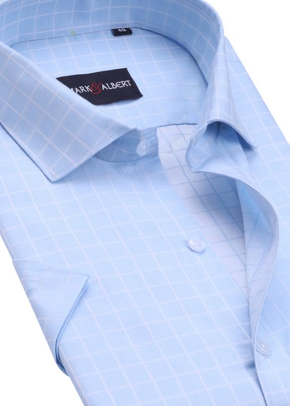 Image of MARK & ALBERT Mens Half Sleeves Checkered Regular Shirt