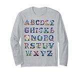 Großbuchstaben A-Z Pilz-Alphabet lernen ABCs Mädchen Kinder Langarmshirt