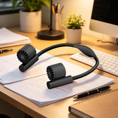 Ventilateur de cou pliable 90° rechargeable 2400mAh à 3 vitesses - 8