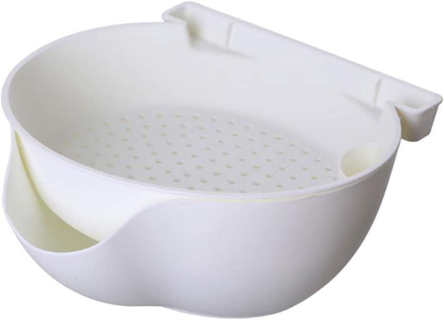 Colander Drain basket Fruit Wash Colander Bowl Rice Sieve Vegetable Drain Basket Kitchen Drain Basket Double-Layer Plastic Food Strainer Colanders/Strainer (Color : 03) (3)