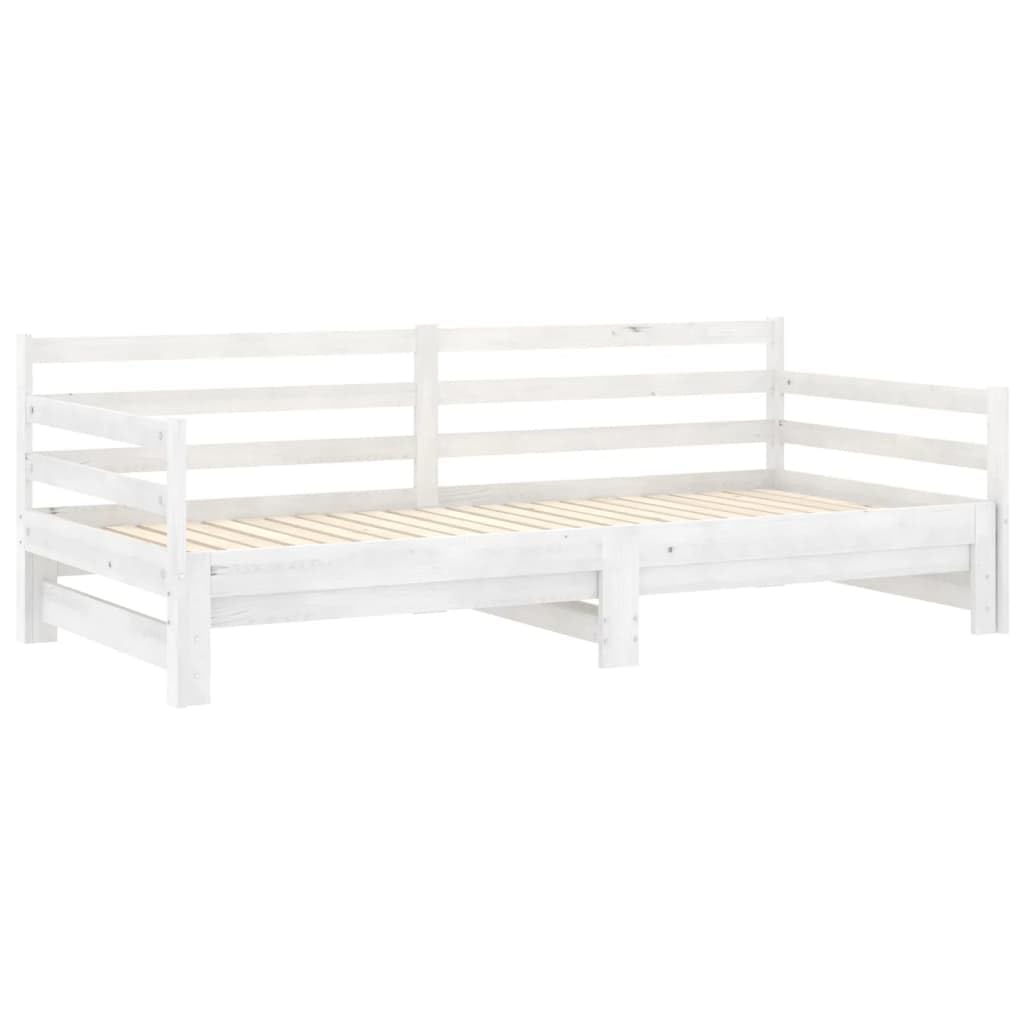Hothingwell Łóżko przesuwne 2X 90x200 cm Białe lite drewno sosnowe