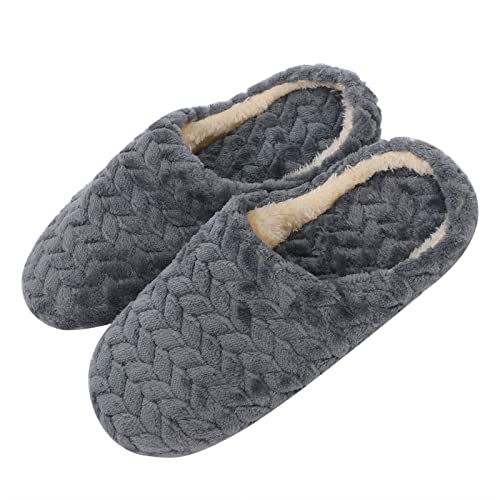 Slippers For Women Fuzzy Unisex Mens Womens Cozy Memory Foam Scuff Slipper Casual Slip On Warm House Shoes Indoor Outdoor Home Slides With Arch Support Rubber Sole