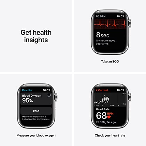 41T7vEnJVvL Apple Watch Series 7 GPS + Cellular, 41mm Silver Stainless Steel Case with Silver Milanese Loop (Renewed) - Image 4