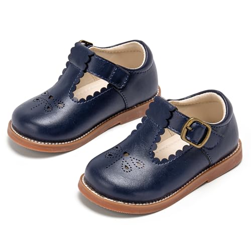 Image of PHIRAMIN Toddler Flower Girl Dress Shoes - Little Girl Mary Janes Flats Wedding