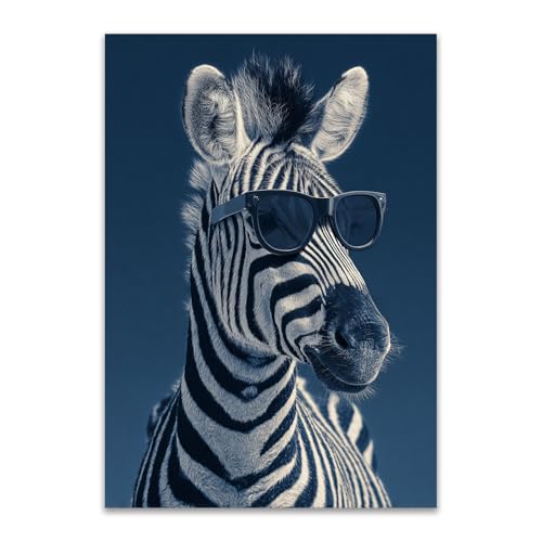 ZAMAEIU animales Pintura en lienzo Las cebras muestran sus rayas. Cuadros Decoracion, arte de la pared Cuadros Modernos Impresiones, Para Dormitorio Salon Poster（Turquesa-80x120cm Sin marco