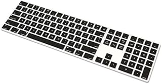 ProElife Ultra Thin Silicone Keyboard Cover Protector for 2019-2017 Apple iMac Magic Keyboard with Numeric Keypad A1843 Full Size Wireless Bluetooth Numeric Keyboard, US Enter (Black)