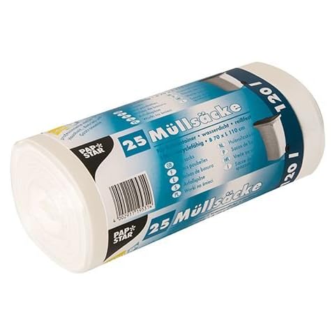 PAPSTAR Müllbeutel 120 l transp. 70 x 110cm 25 St VE=1 Cover