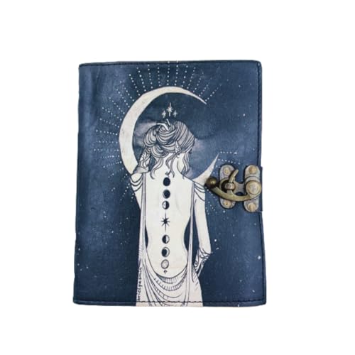 Diario de Cuero Lady con Diseño Lunar 6x8 pulgadas