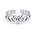 Bling Jewelry Flower Midi Ring Heart Toe Rings 925 Silver Adjustable