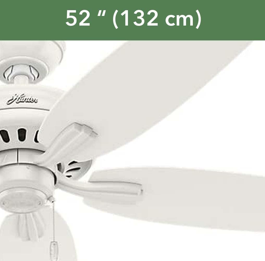 Hot Deals Hunter Newsome Indoor Ceiling Fan with LED Lights and Pull Chain Control, 52, Fresh White