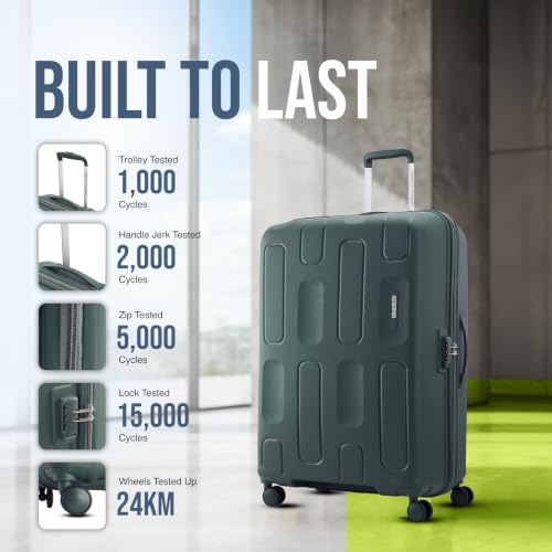 Image of American Tourister Ivy 2.0 | Large Size Check-in Trolley Bag (79 cm) | 360 8 Wheel Travel Luggage | Hard Case Polypropylene (PP) Suitcase | Combination Lock | Dark Forest