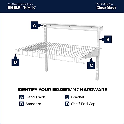 Closetmaid 2854 Shelftrack Locking Shelf Bracket For 16 In. Deep Wire Shelving, For Adjustable Closet Systems, 1-Pack, White #TOP4