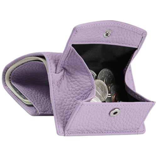 Mini portefeuille trifold violet clair idéal pour sac de voyage