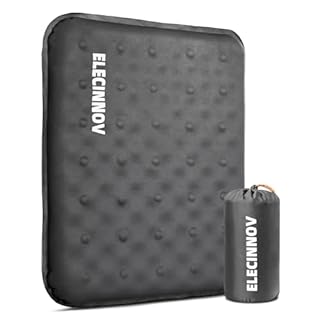 Inflatable Seat Cushion, Self Inflating Memory Foam Stadium Seat Cushion Lightweight Camping Chair Pad Airplane Cushion for Long Flights Outdoor Travel Bleacher Office Car Backpacking (Grey)