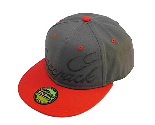 ジークラック(GEECRACK) フックロゴスナップバックキャップ グレー/レッド.
