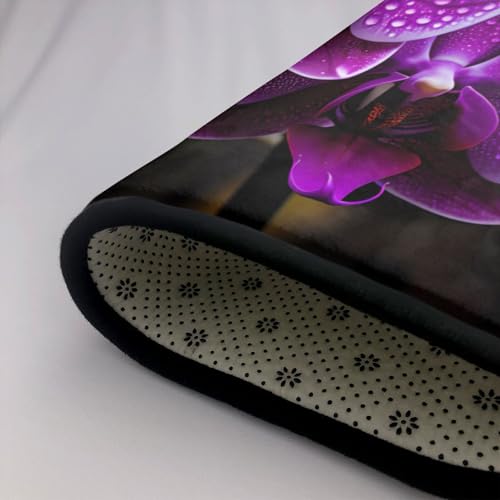 Tapis orchidée antidérapant grand format salon rectangulaire - 7