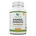 Price comparison product image Natures Vita Ginkgo Biloba 3000mg with Ginseng 1000mg - All Natural Maximum Strength Formula Increases Energy & Brain Function, Focus, Memory & Mental Performance - 100% Vegetarian - 120 Tablets